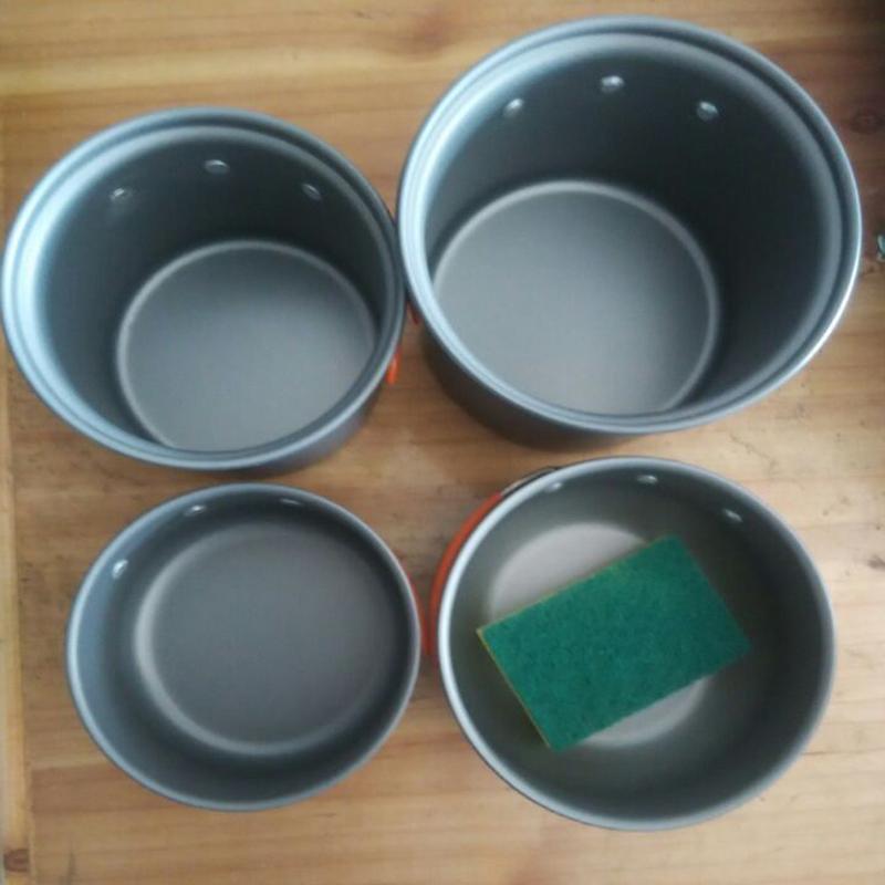 Naturhike Ultralight Outdoor Camping Cookware Utensils Four Combination Cookware Tableware For Picnic Bowl Pot Pan Set