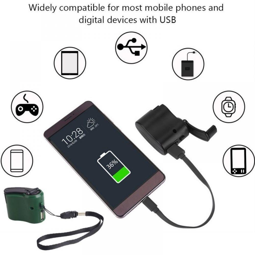 EDC USB Phone Emergency Charger For Camping Hiking Outdoor Sports Hand Crank Travel Charger camping equipment Survival Tools