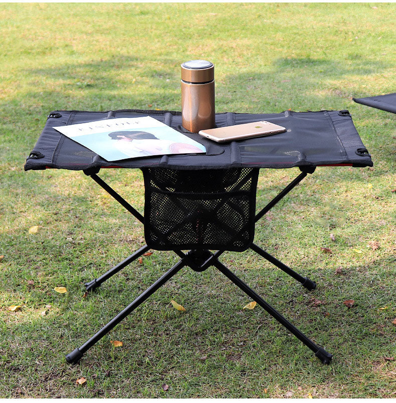 Ultra Light Folding Table Outdoor Camping Camping Car Portable Barbecue Picnic Cup Hole Mobile Phone Bag Small Table