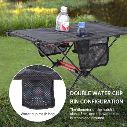 Ultra Light Folding Table Outdoor Camping Camping Car Portable Barbecue Picnic Cup Hole Mobile Phone Bag Small Table