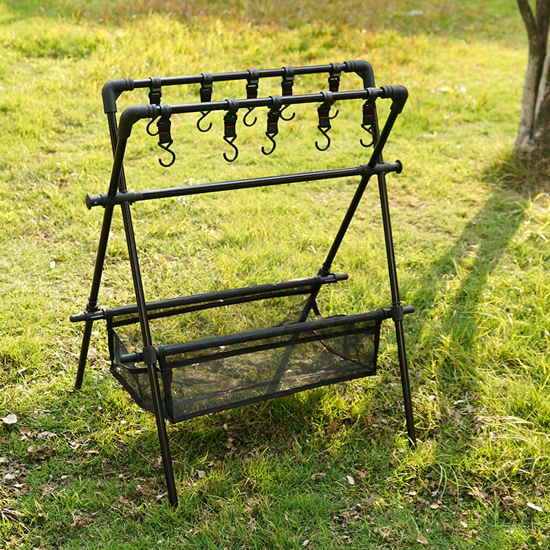 Outdoor camping folding shelf camping car drying rack drying net drying rack storage rack